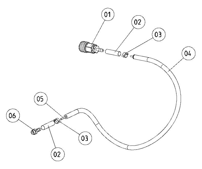 drawing of coax hose for MQL system