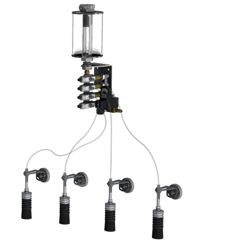 central lubrication with lubrication brushes