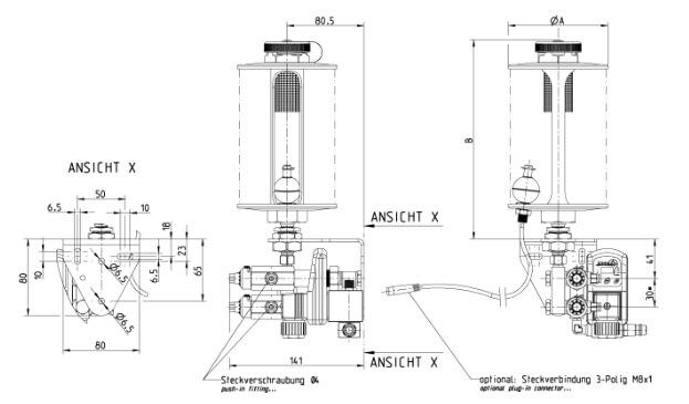 Dimensions of variable Piston-MeteringPump DPV
